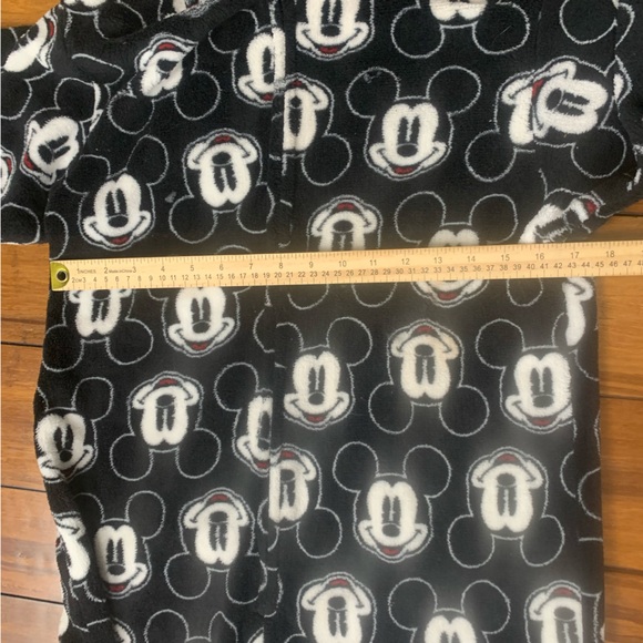 Disney Mickey Mouse One Piece Fleece Pajama With Hoodie & Ears Adults Size Large - Picture 6 of 9